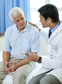 a patient with prostatitis at a specialist appointment